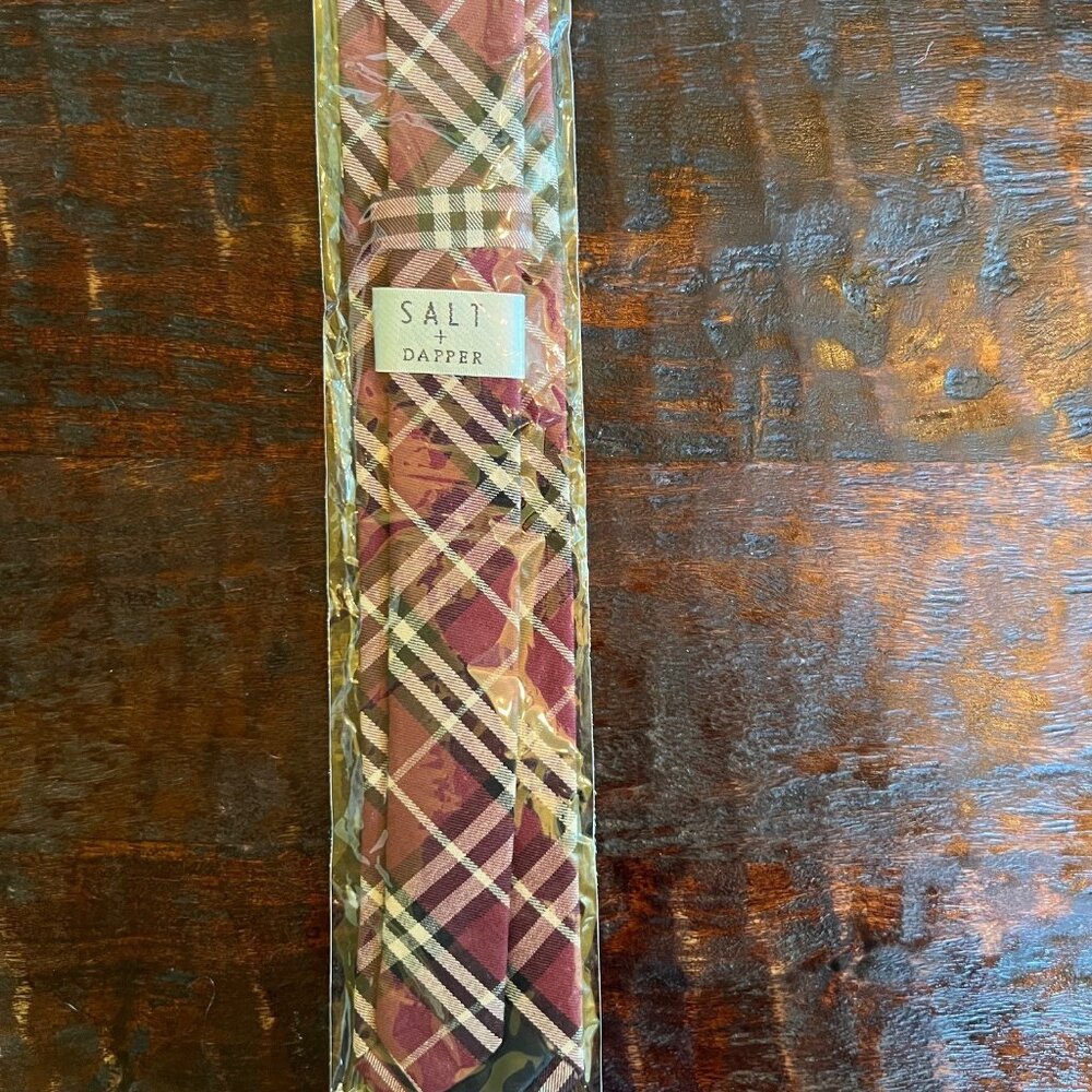 Brand New Salt and Dapper Modern Cut Plaid Men's Tie